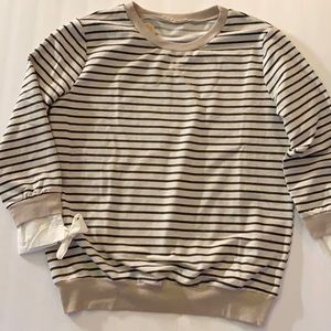SOLD! Copper Key Size M Striped Bow Cuff Pullover